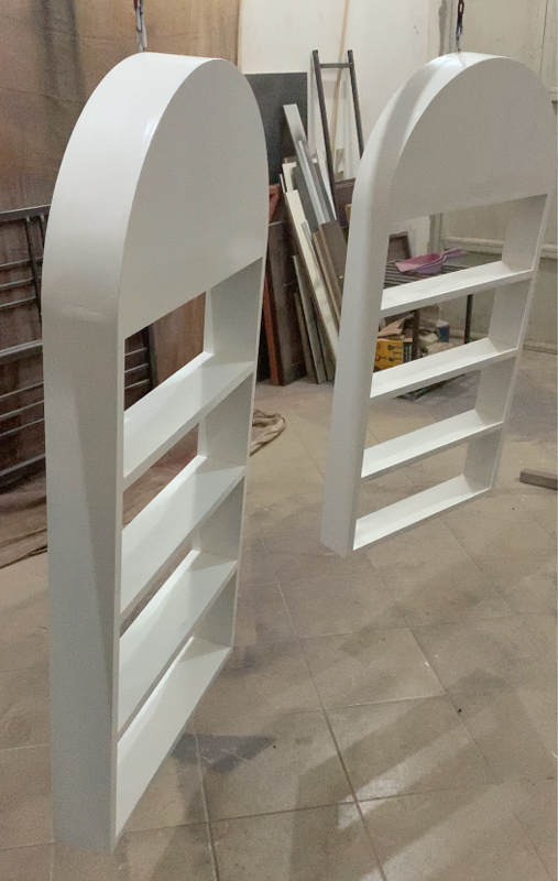 Putty and spray prime shelves